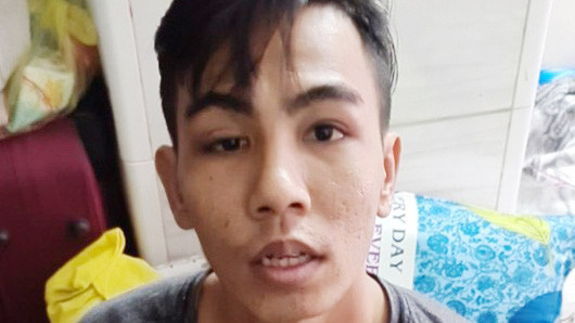 Trương Đức Huy bị bắt sau khi bỏ trốn khỏi hiện trường. Ảnh công an cung cấp