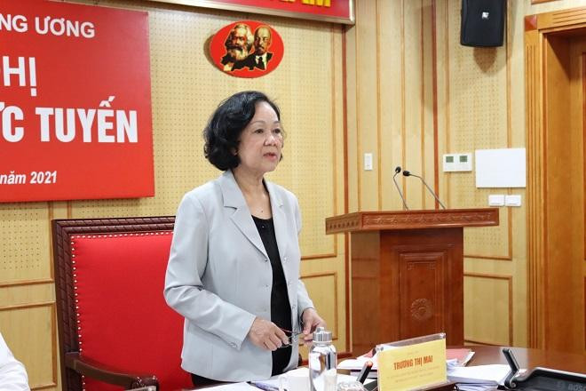 Trưởng Ban Tổ chức T.Ư Trương Thị Mai (Ảnh N.A)