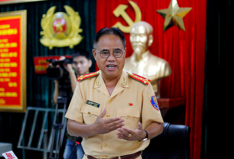 Đại tá Đào Vịnh Thắng - Trưởng phòng CSGT Đường bộ, Đường sắt - Công an TP Hà Nội. Ảnh: Phạm Hải