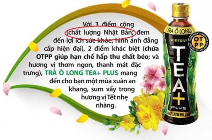 Pepsi thừa nhận Trà Ô long "chất lượng Nhật" sử dụng nguyên liệu nhập từ Trung Quốc.