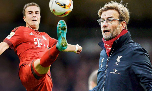 Gotze, trải qua mùa giải không thành công ở Bayern, có thể chuyển tới Liverpool. 