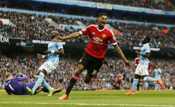 Khoảnh khắc bùng nổ của Rashford. Ảnh: Reuters.