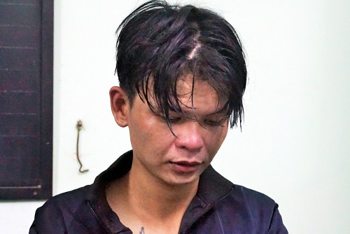 Kiệt tại công an. Ảnh: Nguyệt Triều