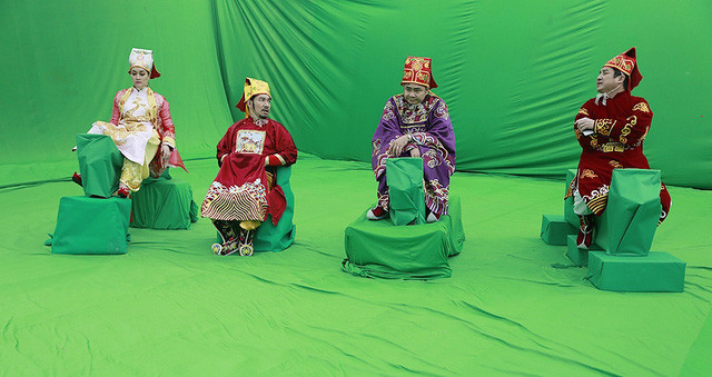 Các Táo đã bắt đầu ghi hình "nháp". Ảnh: VTV.