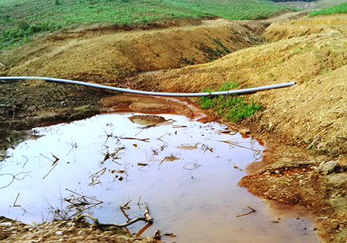 Một điểm gây ô nhiễm môi trường trong khuôn viên Công ty Cổ phần chăn nuôi bò Bình Hà. Ảnh: Đ.H