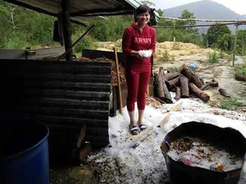 Mưa đá tại huyện Tây Giang ngày 23/4. Ảnh. CTV.