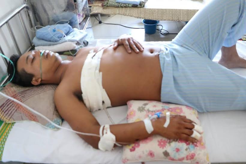 Anh Phước được điều trị tại bệnh viện.