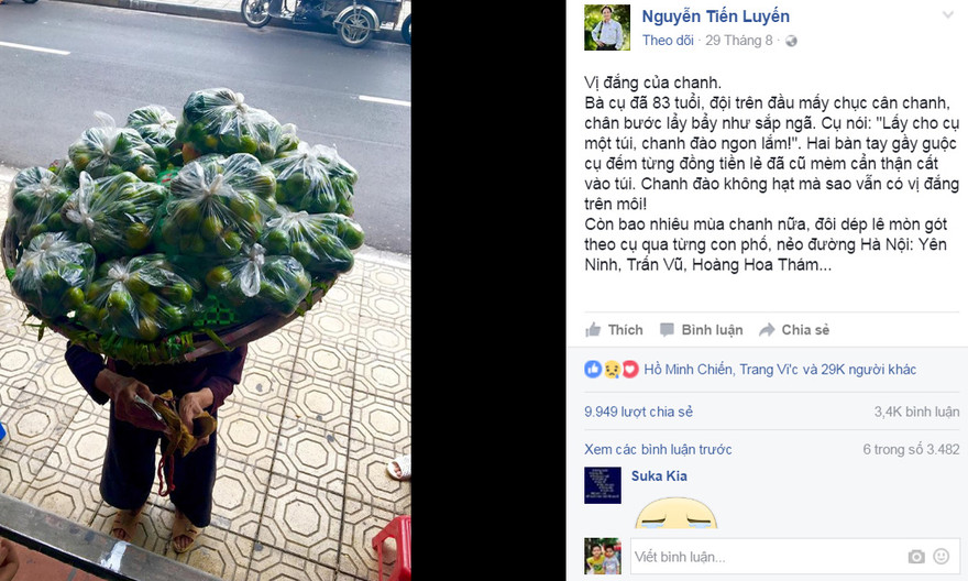 Bức ảnh thu hút gần 30.000 like, 10.000 share, 3.300 comment.