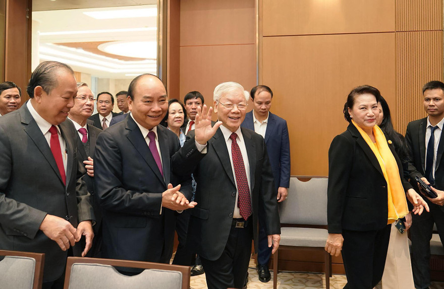 Tổng Bí thư, Chủ tịch nước Nguyễn Phú Trọng dự Hội nghị Chính phủ với các địa phương (ảnh Q.H)