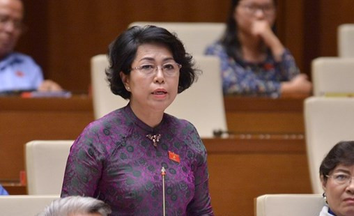 ĐB Tô Thị Bích Châu chất vấn về quỹ bảo trì chung cư bị chiếm đoạt (ảnh Như Ý)