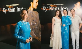 Diễm My 9X và chồng xuất hiện giản dị tại buổi chiếu phim "Quán Kỳ Nam"