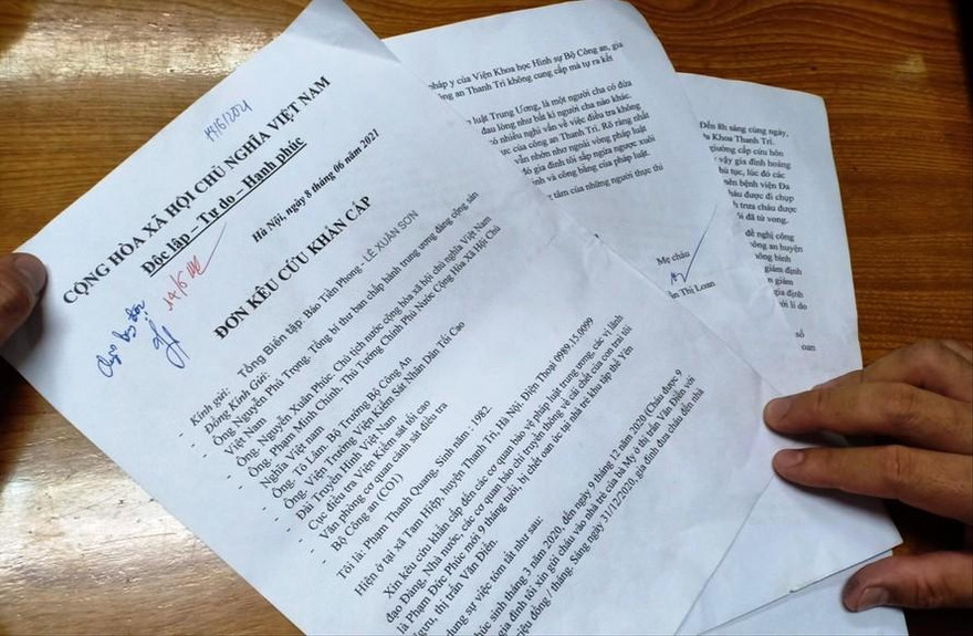 Đơn kêu cứu của gia đình cháu Phạm Đức Phúc gửi báo Tiền Phong