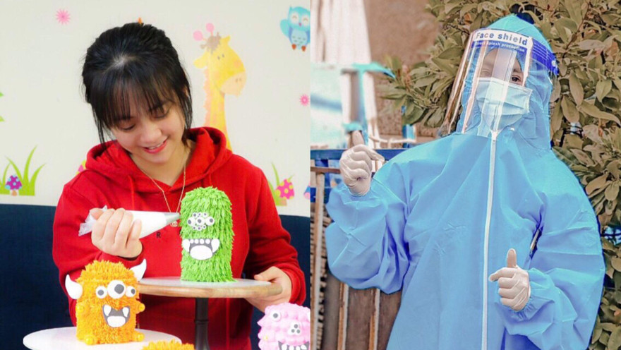 Bị kẹt lại TP. HCM, cô gái tham gia chống dịch và trổ tài làm bánh truyền cảm hứng