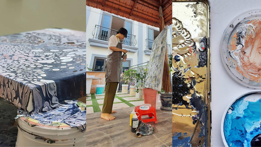 Tranh trừu tượng được vẽ từ… rác