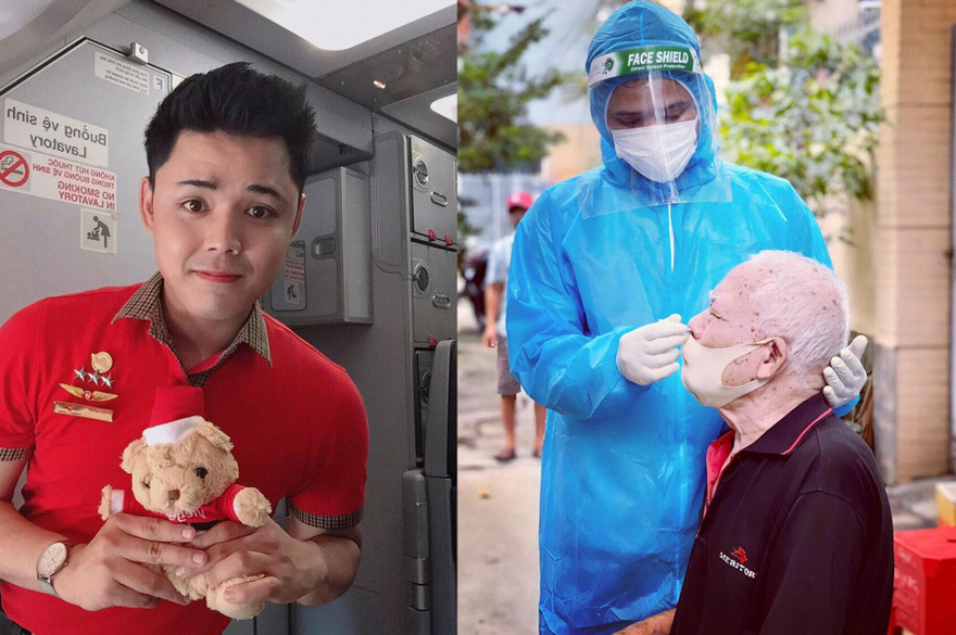 Xếp đồng phục tiếp viên hàng không để hỗ trợ tuyến đầu chống dịch