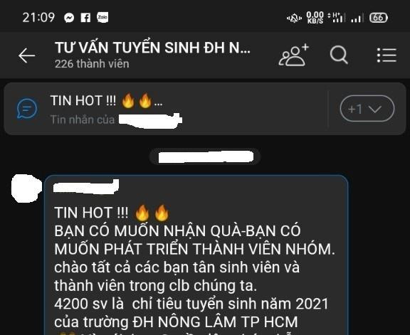 Trường ĐH Nông Lâm TP. HCM khẳng định không tuyển sinh qua…Zalo 