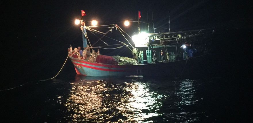 Chiếc tàu cá gặp nạn