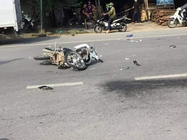 Một phần hiện trường vụ tai nạn