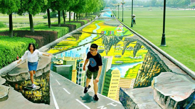 Kỷ lục mới về tranh 3D dài, rộng nhất thế giới 