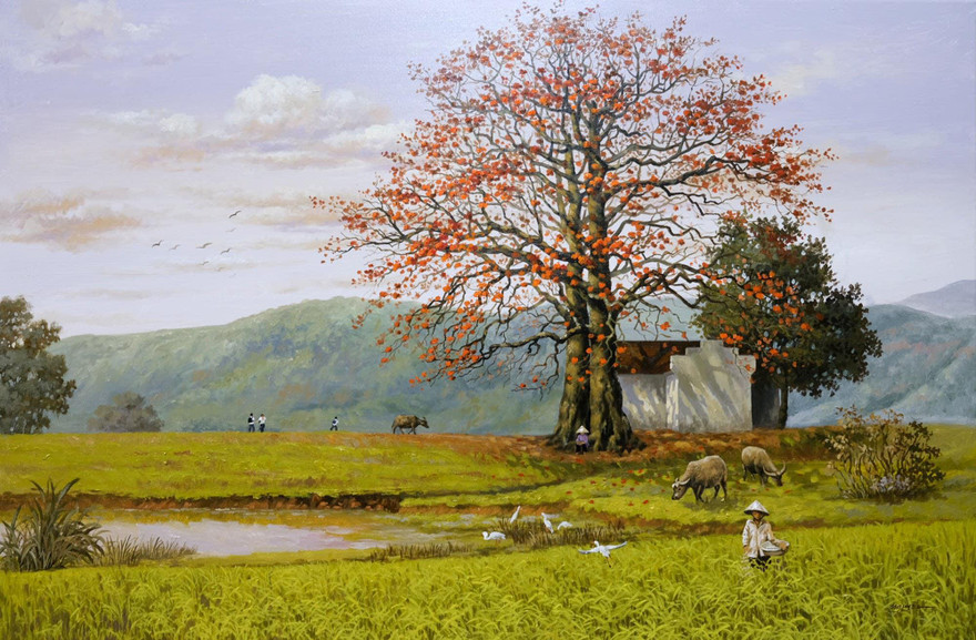 Người giữ hồn làng quê Việt qua tranh vẽ