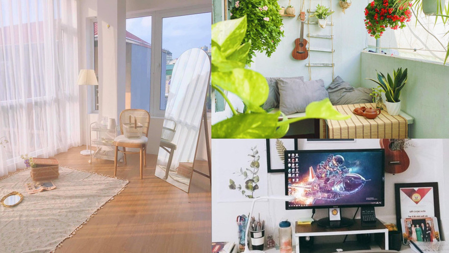 Bạn trẻ “thay áo mới” cho không gian sống trong mùa dịch