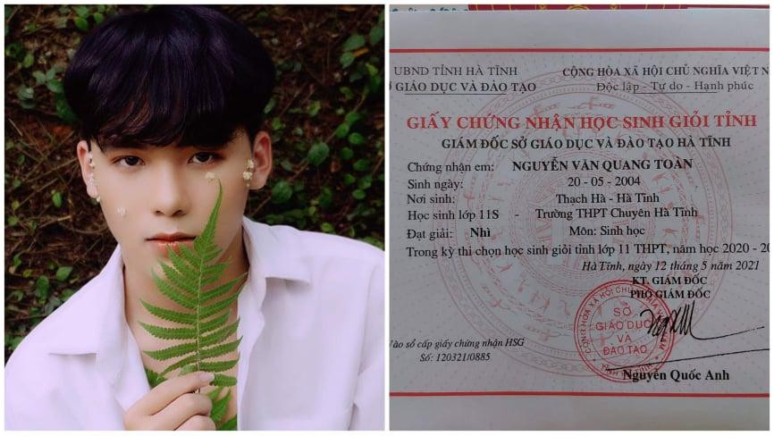 Nam sinh THPT Chuyên Hà Tĩnh sở hữu vẻ ngoài thư sinh và thành tích học tập đáng mơ ước