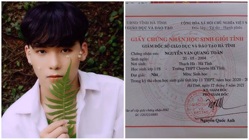 Nam sinh THPT Chuyên Hà Tĩnh sở hữu vẻ ngoài thư sinh và thành tích học tập đáng mơ ước