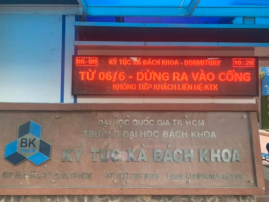 Một sinh viên tại KTX trường ĐH Bách khoa (ĐHQG TP. HCM) dương tính SARS-CoV-2