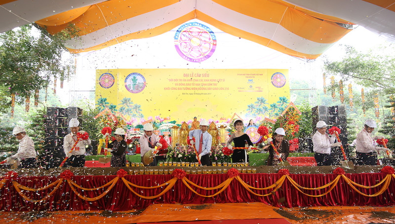 Nghi thức khởi công xây dựng bia tưởng niệm đường dây giao liên A210