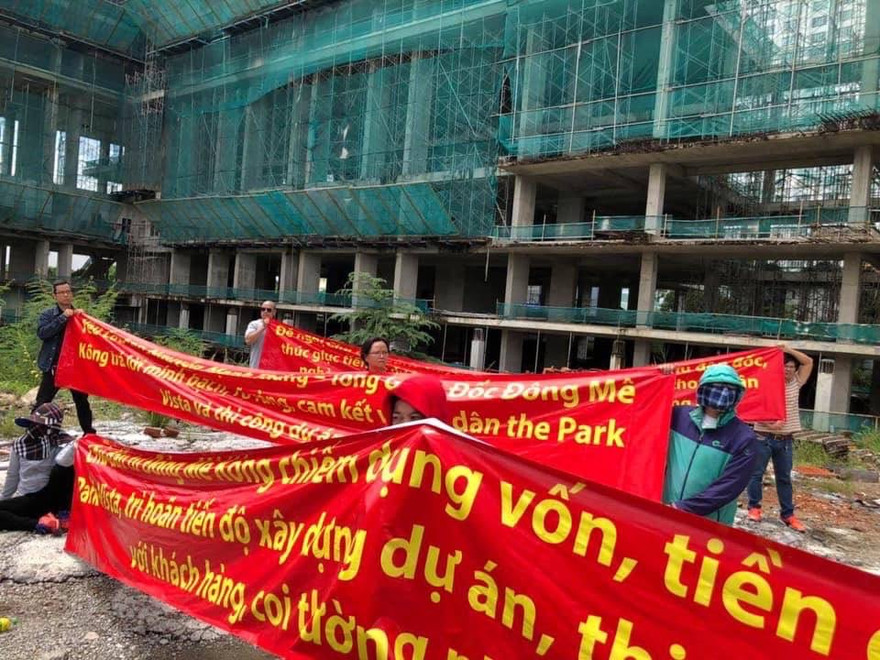 Dự án của cty bất động sản Đông Mê Kong bị khách hàng phản ứng vì chậm tiến độ