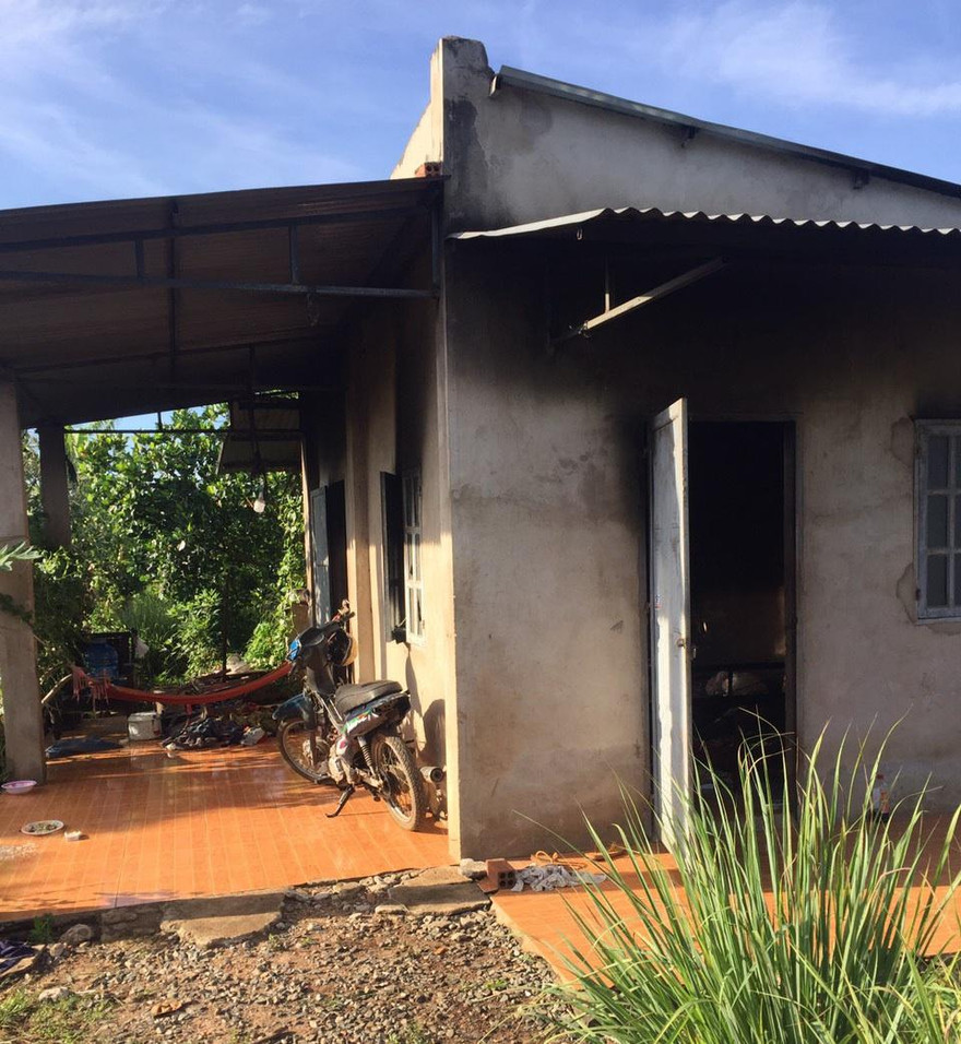 Căn nhà nơi phát hiện thi thể nạn nhân. Ảnh: Nguyễn Long.