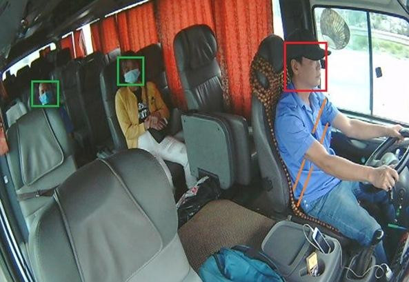 Công nghệ “Thị giác máy tính” có khả năng cảnh báo hành vi như: Không đeo khẩu trang và không thắt dây an toàn.