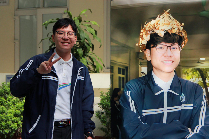 Nguyễn Việt Thái trường THPT Chuyên Ngoại ngữ (ĐH Ngoại ngữ - ĐHQG Hà Nội), trước trận Chung kết cuộc thi "Đường Lên Đỉnh Olympia" năm thứ 21.