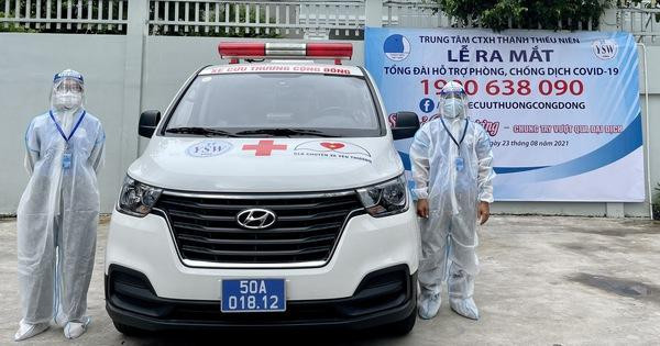 Các xe cứu thương cộng đồng tham gia kết nối hỗ trợ.