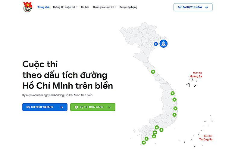 Giao diện khởi động của website http://doantaukhongso.vn.