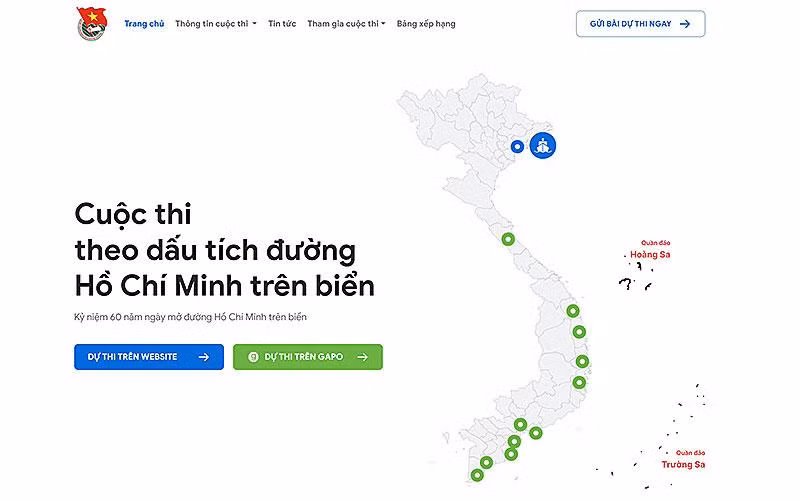 Giao diện khởi động của website http://doantaukhongso.vn.