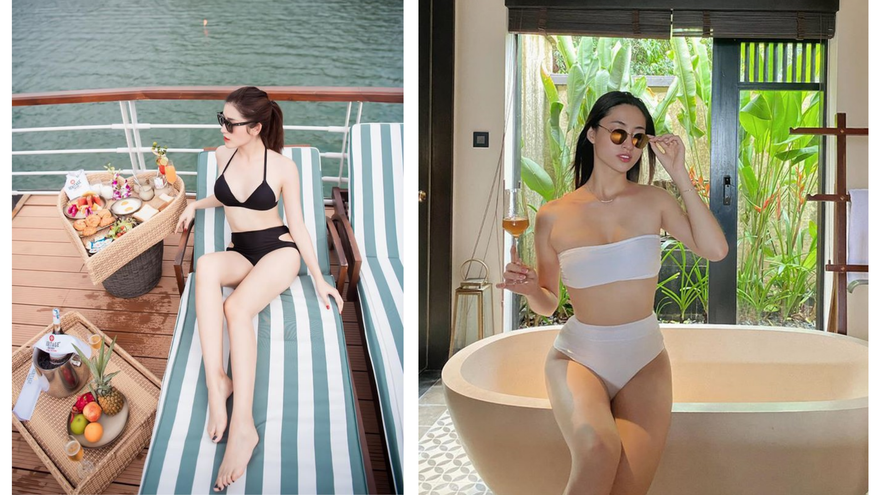 Các hoa hậu, á hậu khoe dáng đẹp ngất ngây với áo tắm