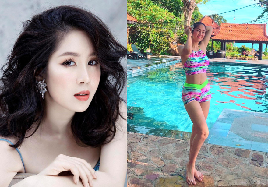 Nỗ lực giảm tận 30kg, diễn viên Lê Phương tự tin thả dáng nuột nà bên bể bơi 