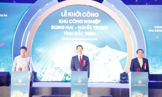 Bắc Ninh khởi công khu công nghiệp đầu tiên sau sáp nhập tỉnh. Ảnh: Nguyễn Thắng