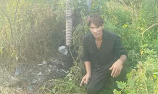 Đối tượng Nguyễn Văn Khương tại hiện trường. Ảnh: Công an tỉnh Bắc Ninh.