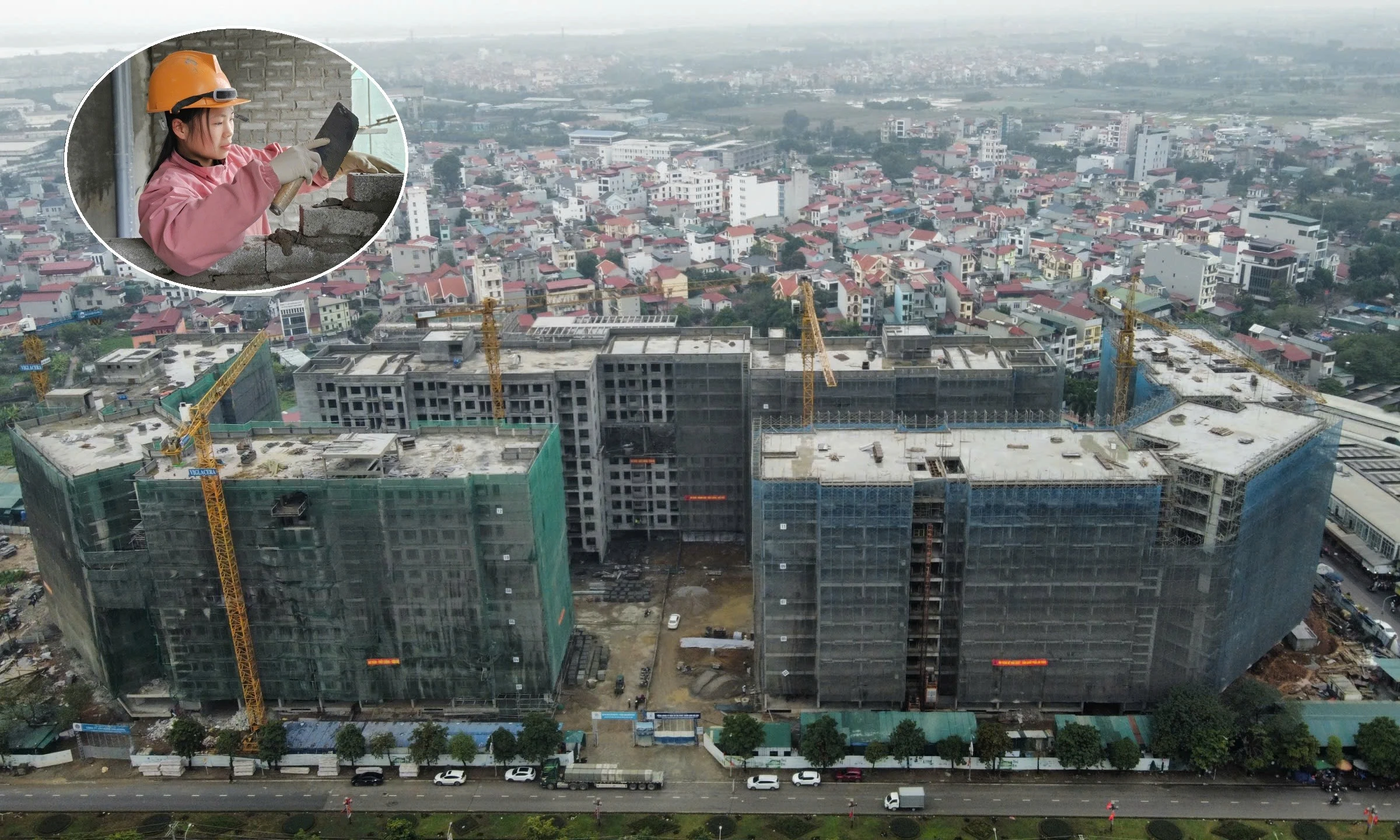 Công trường nhà ở xã hội Kim Chung nhộn nhịp trước Tết, hướng tới bàn giao quý IV/2026