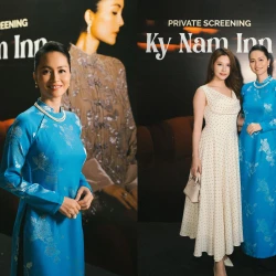Diễm My 9X và chồng xuất hiện giản dị tại buổi chiếu phim "Quán Kỳ Nam"