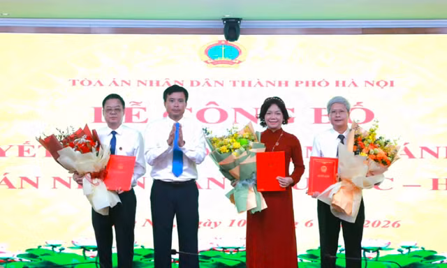 Hà Nội: Bổ nhiệm 3 Chánh án Tòa án nhân dân khu vực