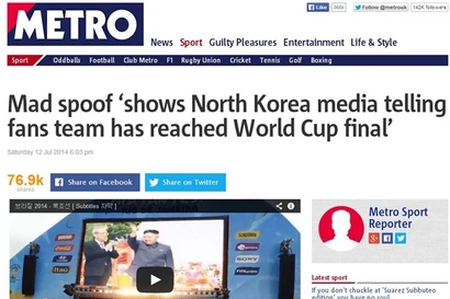 Bài báo viết về Triều Tiên trên tờ Metro (Anh) 