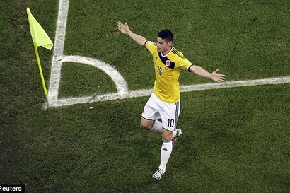 Colombia-Uruguay (2-0): Chiến thắng của James Rodriguez