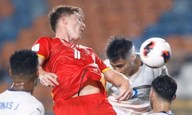 Williams Minh Hoàng trong trận ra mắt đội tuyển Việt Nam tại FIFA ASEAN Cup 2026