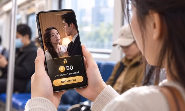 Một người xem phim ngắn trên điện thoại