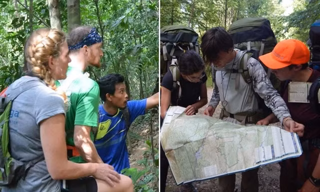 Nhóm trekking đi cùng nhau, không tách đoàn trong rừng