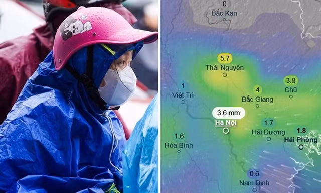 Hà Nội mưa trở lại từ hôm nào do ảnh hưởng của hoàn lưu bão số 13 Kalmaegi?