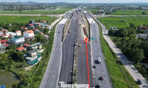 Hình hài nút giao 2 tầng cao tốc Bắc Nam qua Ninh Bình chuẩn bị thông xe